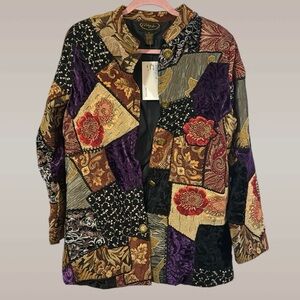 NWT Vintage Jacket size Large! Gorgeous multi-fabric and textures! Made in India